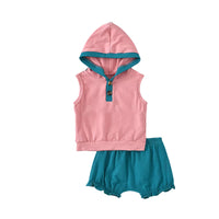 Load image into Gallery viewer, 2 Pieces Set Baby Unisex Tops And Solid Color Shorts Wholesale 67907413
