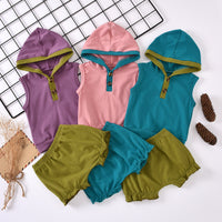 Load image into Gallery viewer, 2 Pieces Set Baby Unisex Tops And Solid Color Shorts Wholesale 67907413
