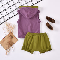 Load image into Gallery viewer, 2 Pieces Set Baby Unisex Tops And Solid Color Shorts Wholesale 67907413
