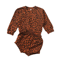 Load image into Gallery viewer, 2 Pieces Infant Girl Leopard Print Set Top &amp; Shorts Wholesale 04685992
