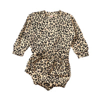 Load image into Gallery viewer, 2 Pieces Infant Girl Leopard Print Set Top &amp; Shorts Wholesale 04685992
