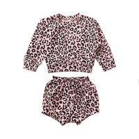 Load image into Gallery viewer, 2 Pieces Infant Girl Leopard Print Set Top &amp; Shorts Wholesale 04685992

