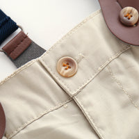 Load image into Gallery viewer, 2 Pieces Infant Toddler Boy Handsome Set Bowtie Stripe Shirt And Suspender Pants Wholesale 03535259
