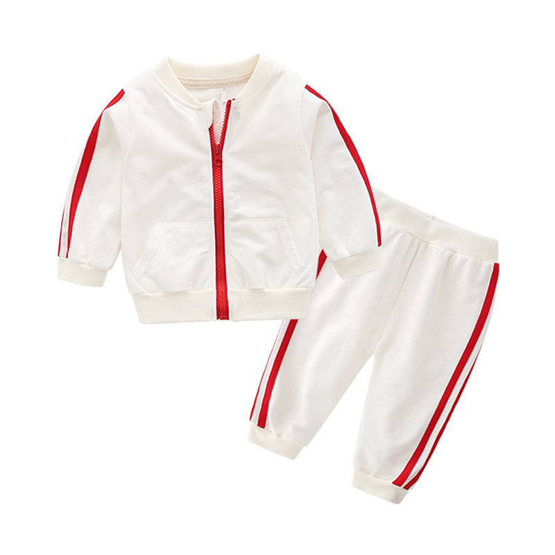 2 Pieces Infant Toddler Casual Set Star Top & Side Stripe Pants Wholesale 15833229