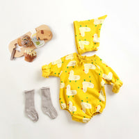 Load image into Gallery viewer, 2 Pieces Set Baby Kid Girls Boys Animals Print Rompers And Hats Wholesale 98146967
