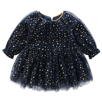 Load image into Gallery viewer, 2 Pieces Infant Toddler Girl Party Bling Stars Mesh Dress With Red Knit Cardigan Wholesale 77085698
