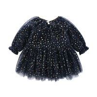 Load image into Gallery viewer, 2 Pieces Infant Toddler Girl Party Bling Stars Mesh Dress With Red Knit Cardigan Wholesale 77085698
