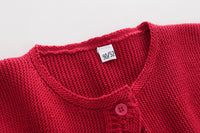 Load image into Gallery viewer, 2 Pieces Infant Toddler Girl Party Bling Stars Mesh Dress With Red Knit Cardigan Wholesale 77085698
