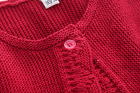 Load image into Gallery viewer, 2 Pieces Infant Toddler Girl Party Bling Stars Mesh Dress With Red Knit Cardigan Wholesale 77085698
