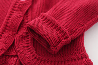 Load image into Gallery viewer, 2 Pieces Infant Toddler Girl Party Bling Stars Mesh Dress With Red Knit Cardigan Wholesale 77085698
