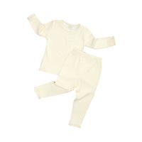 Load image into Gallery viewer, 2 Pieces Set Baby Kid Girls Boys Solid Color Muslin&amp;Ribbed Sleepwears And Pants Wholesale 63926299

