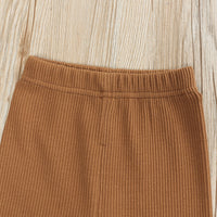 Load image into Gallery viewer, 2 Pieces Set Baby Kid Girls Boys Solid Color Muslin&amp;Ribbed Sleepwears And Pants Wholesale 63926299
