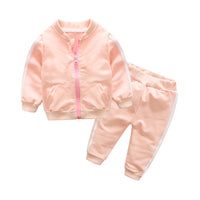Load image into Gallery viewer, 2 Pieces Infant Toodler Sports Set Side Stripe Jacket With Pants Wholesale 21345245
