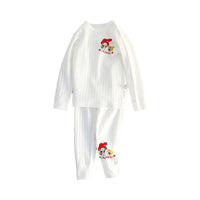 Load image into Gallery viewer, 2 Pieces Set Kid Unisex Fruit Dinosaur Animals Car Cartoon Print Tops And Pants Sleepwears Wholesale 97916280
