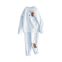 Load image into Gallery viewer, 2 Pieces Set Kid Unisex Fruit Dinosaur Animals Car Cartoon Print Tops And Pants Sleepwears Wholesale 97916280
