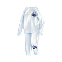 Load image into Gallery viewer, 2 Pieces Set Kid Unisex Fruit Dinosaur Animals Car Cartoon Print Tops And Pants Sleepwears Wholesale 97916280
