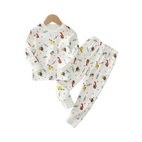 Load image into Gallery viewer, 2 Pieces Set Kid Unisex Fruit Dinosaur Animals Car Cartoon Print Tops And Pants Sleepwears Wholesale 97916280

