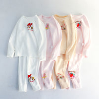 Load image into Gallery viewer, 2 Pieces Set Kid Unisex Fruit Dinosaur Animals Car Cartoon Print Tops And Pants Sleepwears Wholesale 97916280
