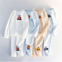 Load image into Gallery viewer, 2 Pieces Set Kid Unisex Fruit Dinosaur Animals Car Cartoon Print Tops And Pants Sleepwears Wholesale 97916280
