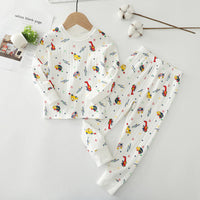 Load image into Gallery viewer, 2 Pieces Set Kid Unisex Fruit Dinosaur Animals Car Cartoon Print Tops And Pants Sleepwears Wholesale 97916280
