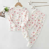 Load image into Gallery viewer, 2 Pieces Set Kid Unisex Fruit Dinosaur Animals Car Cartoon Print Tops And Pants Sleepwears Wholesale 97916280
