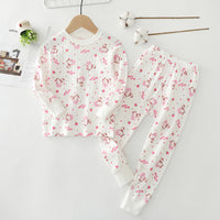 Load image into Gallery viewer, 2 Pieces Set Kid Unisex Fruit Dinosaur Animals Car Cartoon Print Tops And Pants Sleepwears Wholesale 97916280
