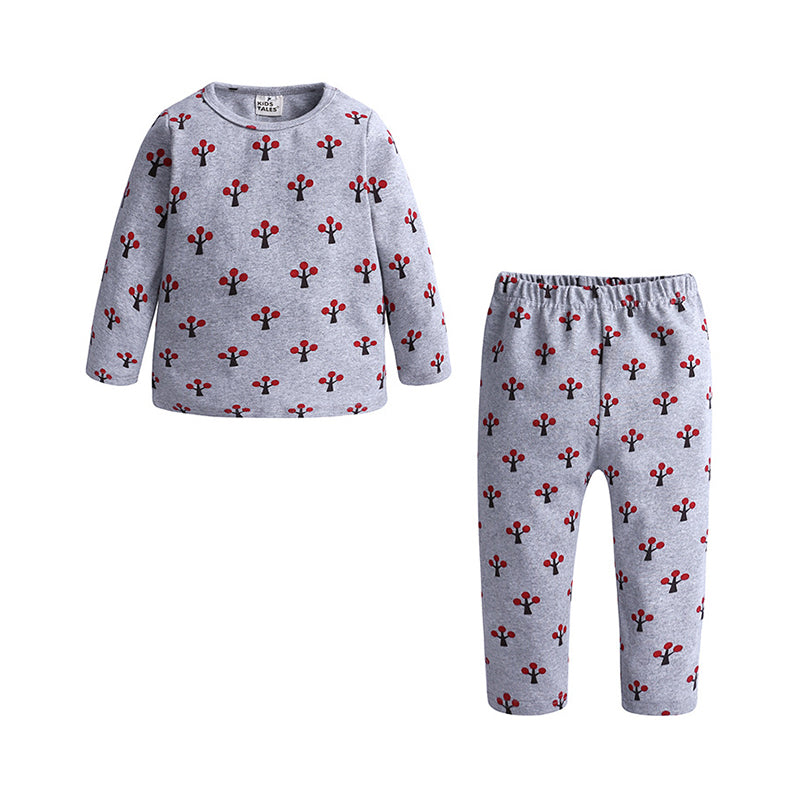 2 Pieces Set Baby Kid Girls Boys Animals Cartoon Plant Print Tops And Pants Wholesale 67636489