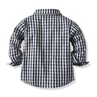 Load image into Gallery viewer, 2 Pieces Set Baby Kid Boys Dressy Checked Bow Shirts And Solid Color Pants Wholesale 01786822
