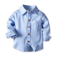 Load image into Gallery viewer, 2 Pieces Kid Boy Stripe Bowtie Shirt With Jeans Set Wholesale 53607039
