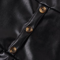 Load image into Gallery viewer, 2 Pieces Kid GIrl Leopard Puff Sleeve Top With PU Ruffle Hem Skirt Set Wholesale 91974780
