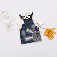 Load image into Gallery viewer, 2 Pieces Kid Girl Blouse Matching Rabbit Suspender Skirt Set Wholesale 55263383
