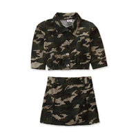 Load image into Gallery viewer, 2 Pieces Kid Girl Camouflage Set Top Matching Skirt Wholesale 12027240
