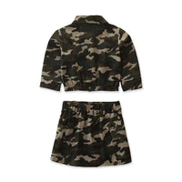 Load image into Gallery viewer, 2 Pieces Kid Girl Camouflage Set Top Matching Skirt Wholesale 12027240
