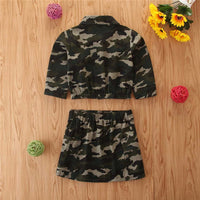 Load image into Gallery viewer, 2 Pieces Kid Girl Camouflage Set Top Matching Skirt Wholesale 12027240
