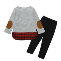 Load image into Gallery viewer, 2 Pieces Kid Girl Christmas Set Deer Check Top Matching Pants Wholesale 76533385

