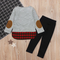 Load image into Gallery viewer, 2 Pieces Kid Girl Christmas Set Deer Check Top Matching Pants Wholesale 76533385
