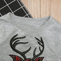 Load image into Gallery viewer, 2 Pieces Kid Girl Christmas Set Deer Check Top Matching Pants Wholesale 76533385
