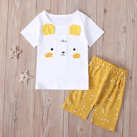 Load image into Gallery viewer, 2 Pieces Kid Girl Dog Pattern Tee And Star Shorts Set Wholesale 95322419

