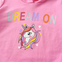 Load image into Gallery viewer, 2 Pieces Kid Girl Dream On Set Unicorn Hoodie &amp; Trousers Wholesale 12256683
