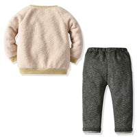 Load image into Gallery viewer, 2 Pieces Set Baby Kid Girls Flower Embroidered Pants And Solid Color Hoodies Swearshirts Wholesale 06776655
