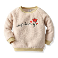 Load image into Gallery viewer, 2 Pieces Set Baby Kid Girls Flower Embroidered Pants And Solid Color Hoodies Swearshirts Wholesale 06776655
