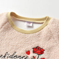 Load image into Gallery viewer, 2 Pieces Set Baby Kid Girls Flower Embroidered Pants And Solid Color Hoodies Swearshirts Wholesale 06776655
