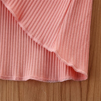 Load image into Gallery viewer, 2 Pieces Kid Girl Flutter Sleeev Turtle Neck Top Matching Flared Pants Set Wholesale 06874764
