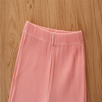 Load image into Gallery viewer, 2 Pieces Kid Girl Flutter Sleeev Turtle Neck Top Matching Flared Pants Set Wholesale 06874764
