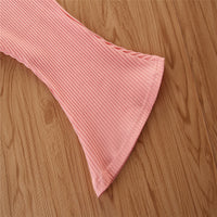 Load image into Gallery viewer, 2 Pieces Kid Girl Flutter Sleeev Turtle Neck Top Matching Flared Pants Set Wholesale 06874764
