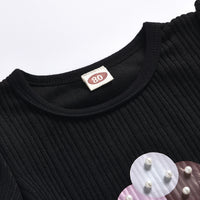 Load image into Gallery viewer, 2 Pieces Set Baby Kid Girls Muslin&amp;Ribbed Print T-Shirts And Solid Color Skirts Wholesale 04067454
