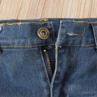 Load image into Gallery viewer, 2 Pieces Kid Girl Leopard Set Flared Sleeve Top Matching Jeans Wholesale 33343352
