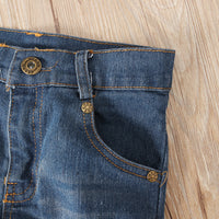 Load image into Gallery viewer, 2 Pieces Kid Girl Leopard Set Flared Sleeve Top Matching Jeans Wholesale 33343352
