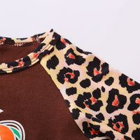 Load image into Gallery viewer, 2 Pieces Kid Girl Leopard Set Pumpkin Top With Flared Trousers Wholesale 78697206
