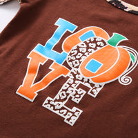 Load image into Gallery viewer, 2 Pieces Kid Girl Leopard Set Pumpkin Top With Flared Trousers Wholesale 78697206
